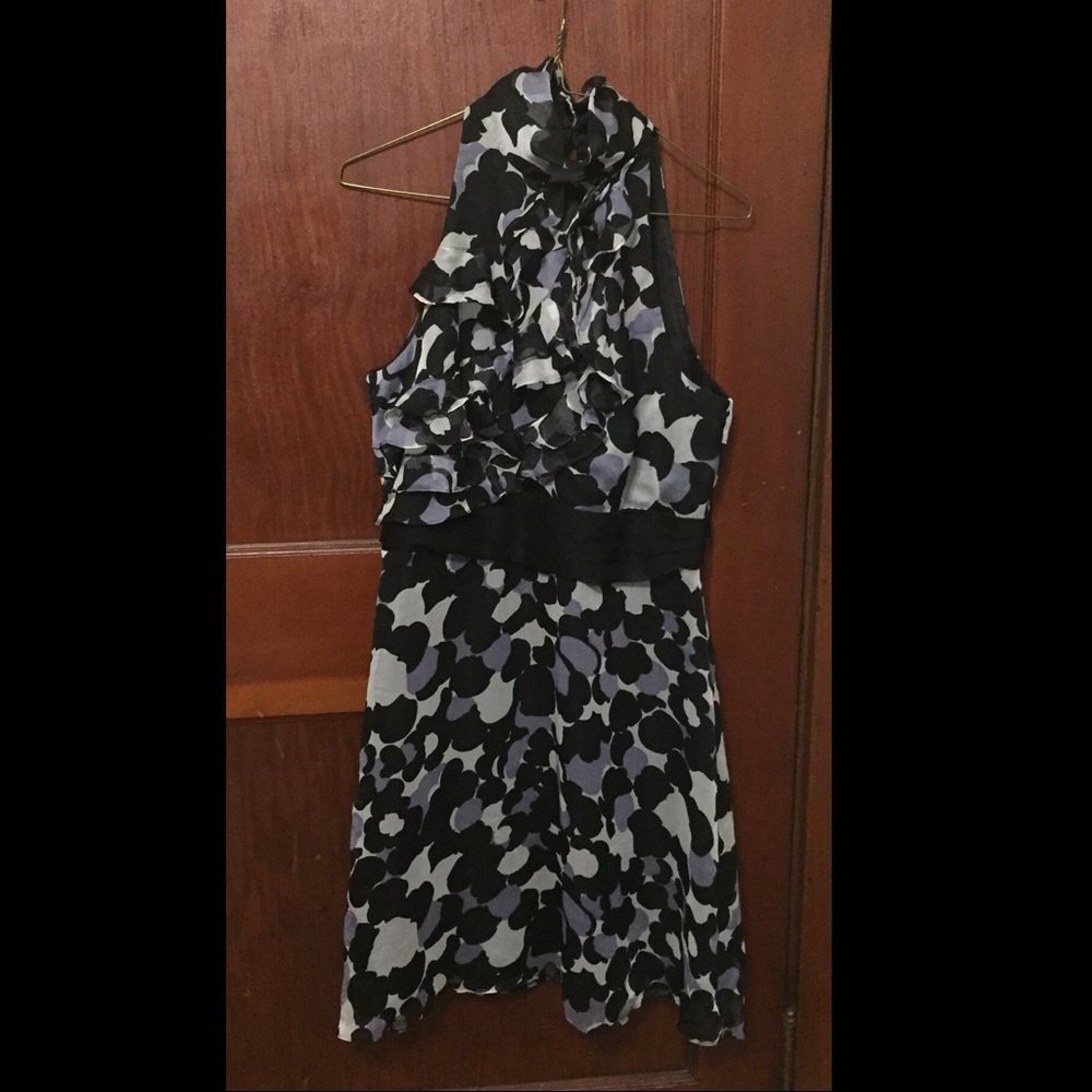 Limited Fit & Flare Halter Ruffle Dress